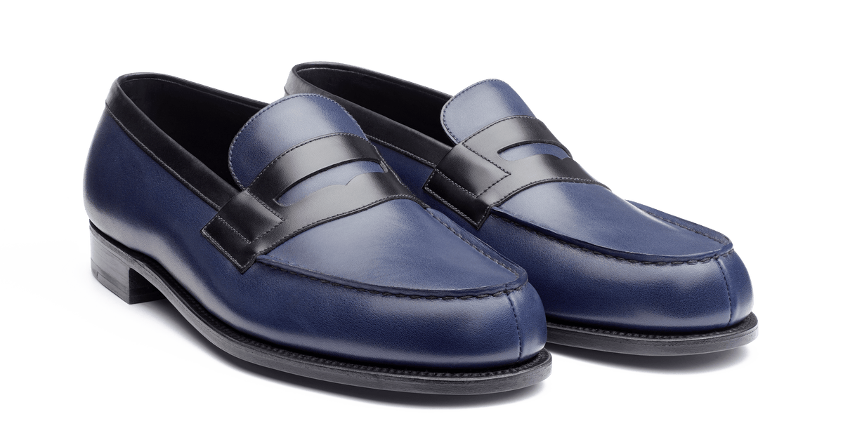 Signature loafer #180 [Men's Ocean Blue & Black Boxcalf] – J.M.