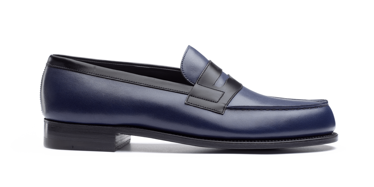 Signature loafer #180 [Men's Ocean Blue & Black Boxcalf] – J.M.