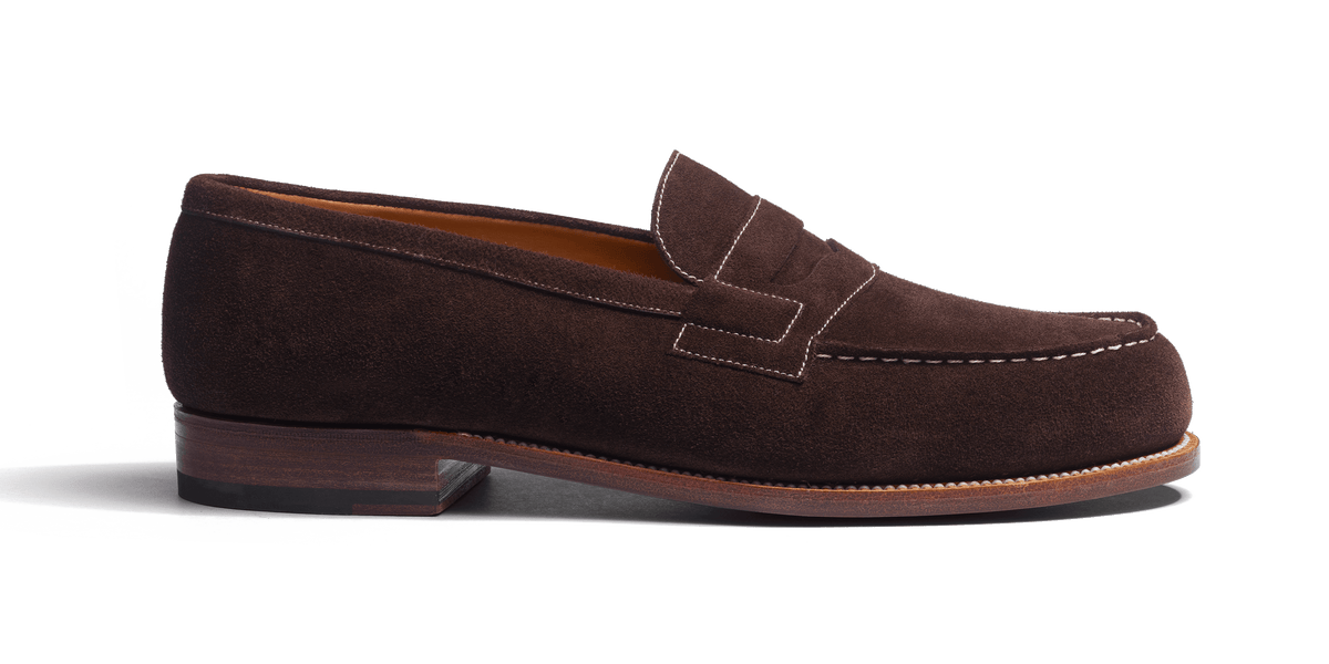 Signature loafer #180 [Men's Chocolate Suede With Contrasted