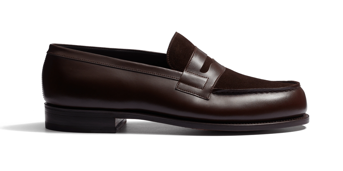 Signature loafer #180 [Men's Dark brown suede calfskin & dark