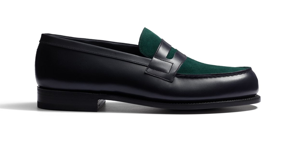 Signature loafer #180 [Men's Dark green suede calfskin & initial
