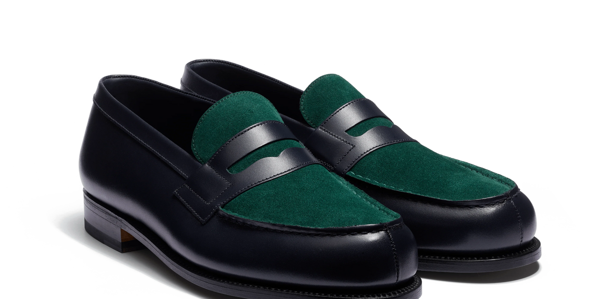 Signature loafer #180 [Men's Dark green suede calfskin & initial