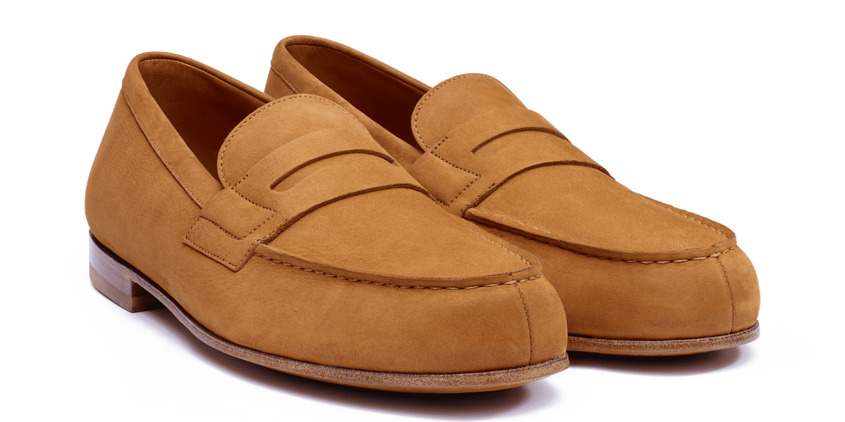 J.M. Weston の Le Moc 180 ルモック Le Moc' Loafer [Camel Nubuck] – J.M. WESTON [JP]