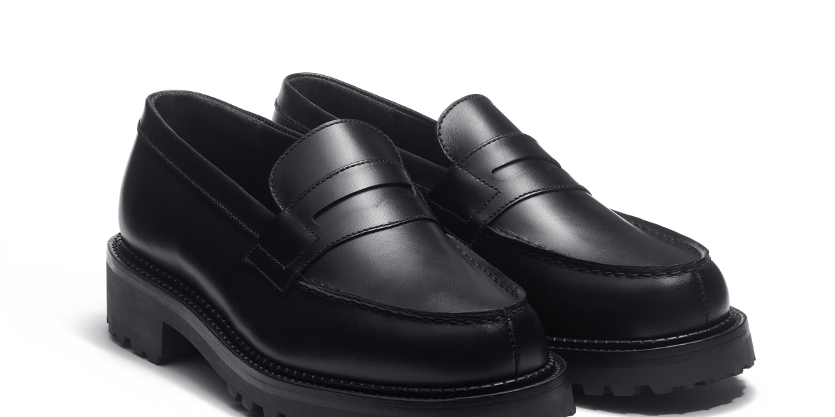 Mocassin 180 commando femme en cuir veau box noir – J.M. WESTON [JP]