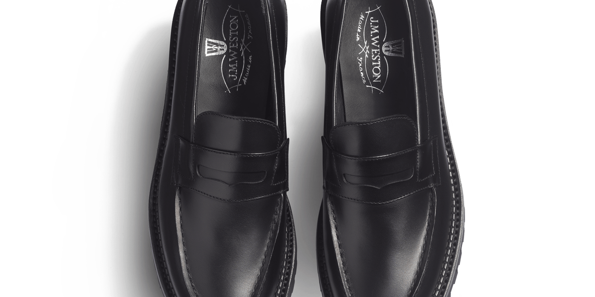 Mocassin 180 commando femme en cuir veau box noir – J.M. WESTON [JP]