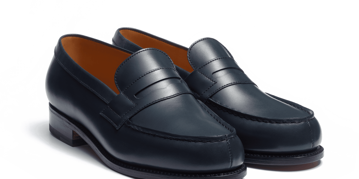 Mocassin 180 femme en cuir lisse bleu – J.M. WESTON [JP]