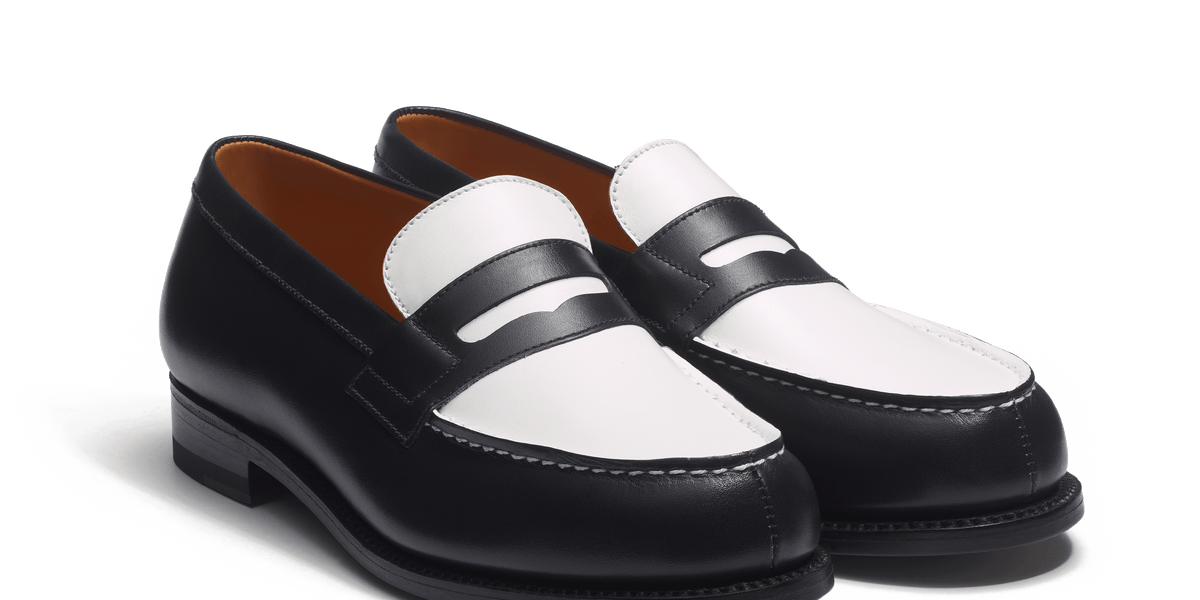 Signature loafer #180 [Women's Navy and White Boxcalf] – J.M.