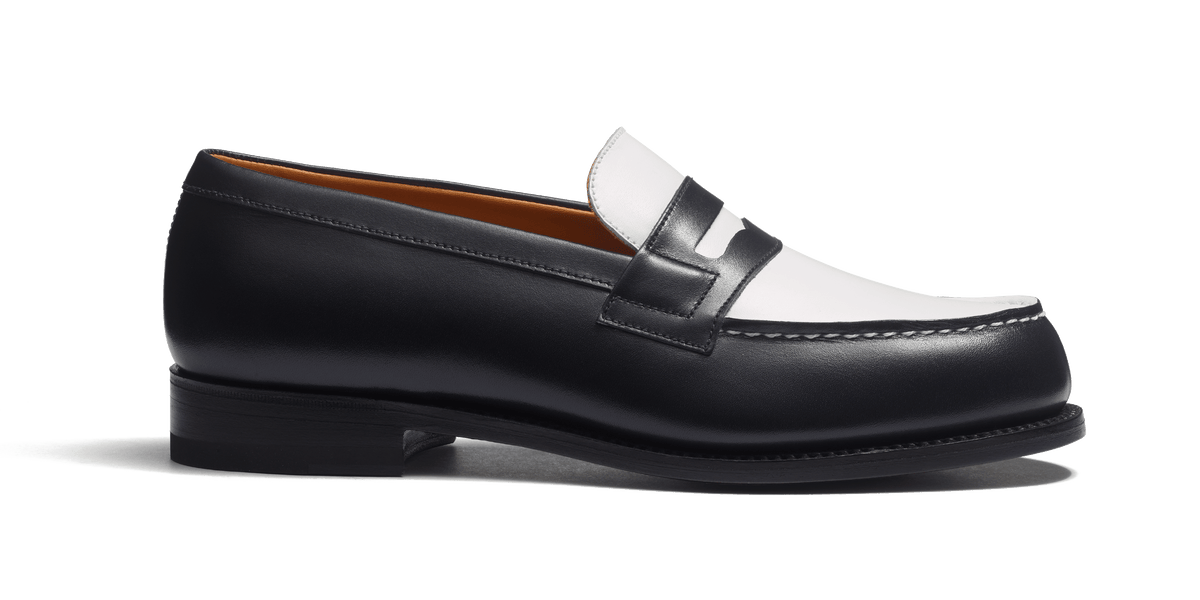 Signature loafer #180 [Women's Navy and White Boxcalf] – J.M.