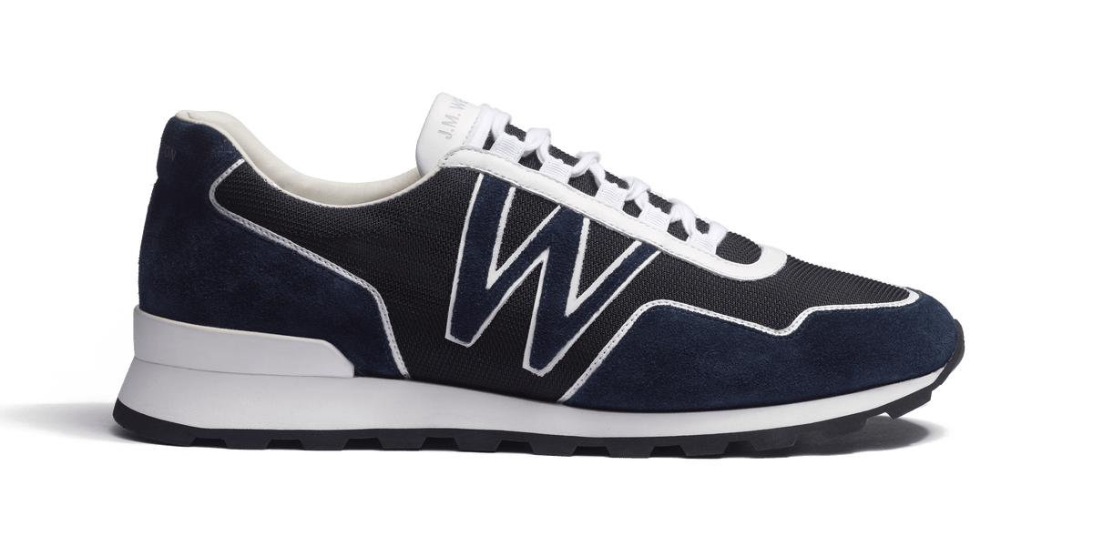 On My Way Ghillies Sneaker ブラックナイロン / ネイビースエード