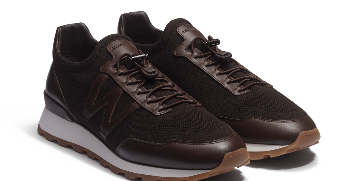 On My Way Knit Sneaker[Brown knit canvas & brown sport calfskin