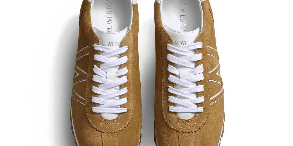 On My Way Sneaker [Sand suede calfskin & white sport calfskin