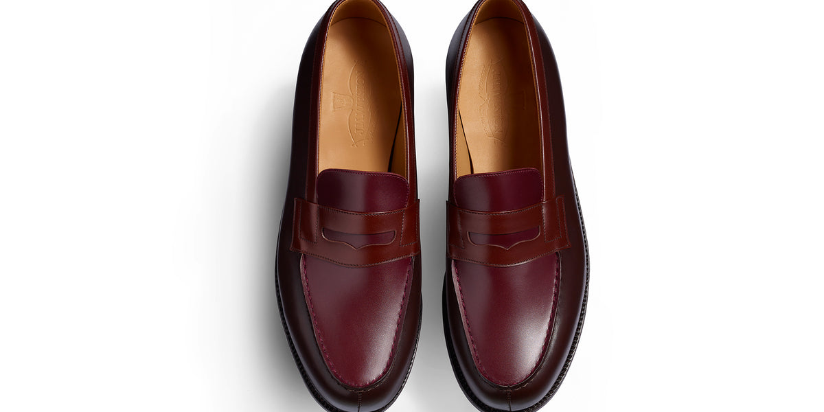 Signature loafer #180 ダークブラウン＆レッドエトルスコ＆トゥ
