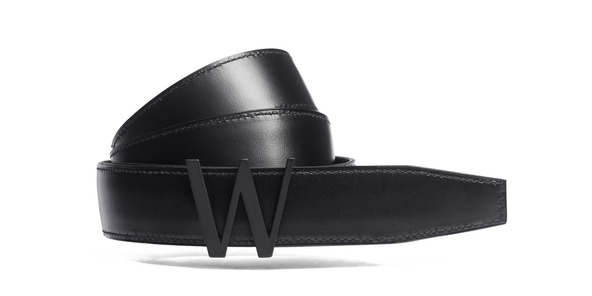 Courcelles Belt [Blue Marine Essentiel Suede & Black Calf] – J.M.