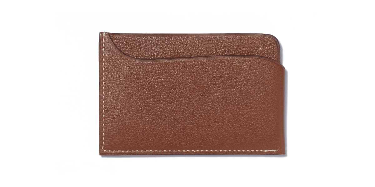 ブラウン　バンデットアゲート　ムガル　カービング　14kgf Double You Card Holder [Tan fulled calfskin]｜J.M. WESTON 日本公式