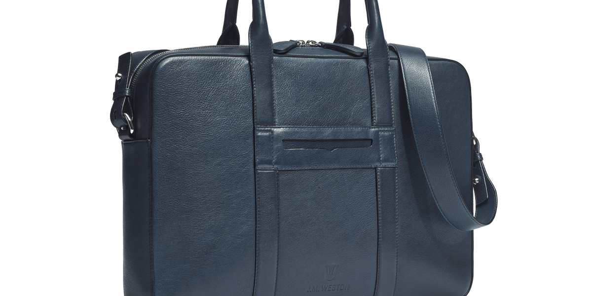 Double You Briefcase [Navy Blue Softcalf] – J.M. WESTON [JP]