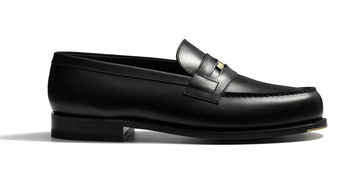 最終価格【7D/黒】J.MWESTON180 SIGNATURE LOAFER Mocassin 180 Anniversaire homme en cuir veau box noir fini à la