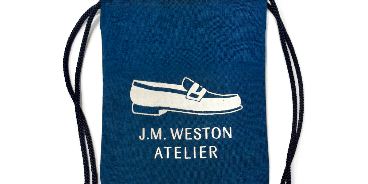 巾着 HAMACHO-MADE ACCESSORY POUCH [Blue Cotton] – J.M. WESTON [JP]
