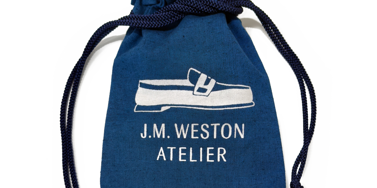 巾着 HAMACHO-MADE ACCESSORY POUCH [Blue Cotton] – J.M. WESTON [JP]
