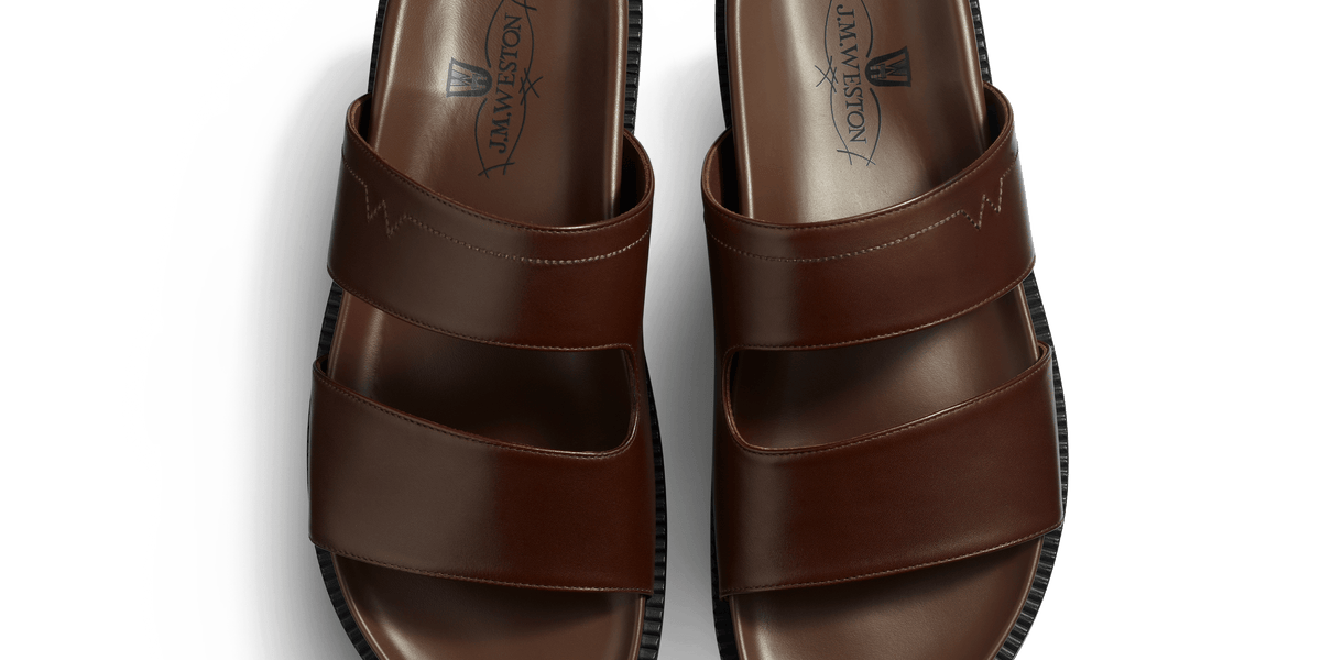 Anatomical Mule Double V [Men's Dark Brown Smooth Calfskin] – J.M.