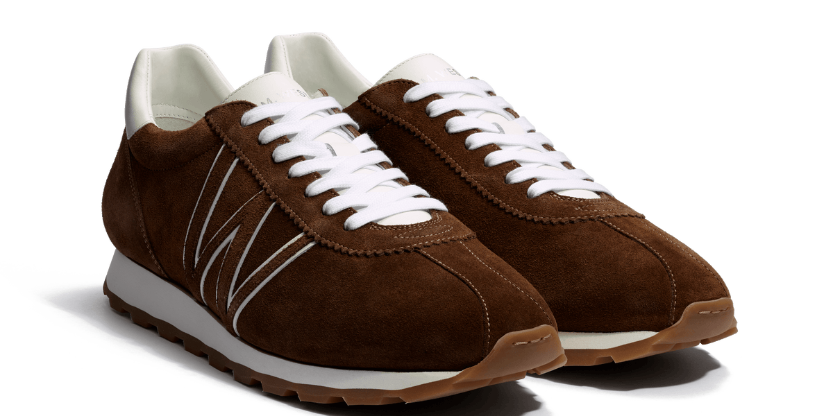 Basket On My Way [Men's Chestnut Brown suede & white sport
