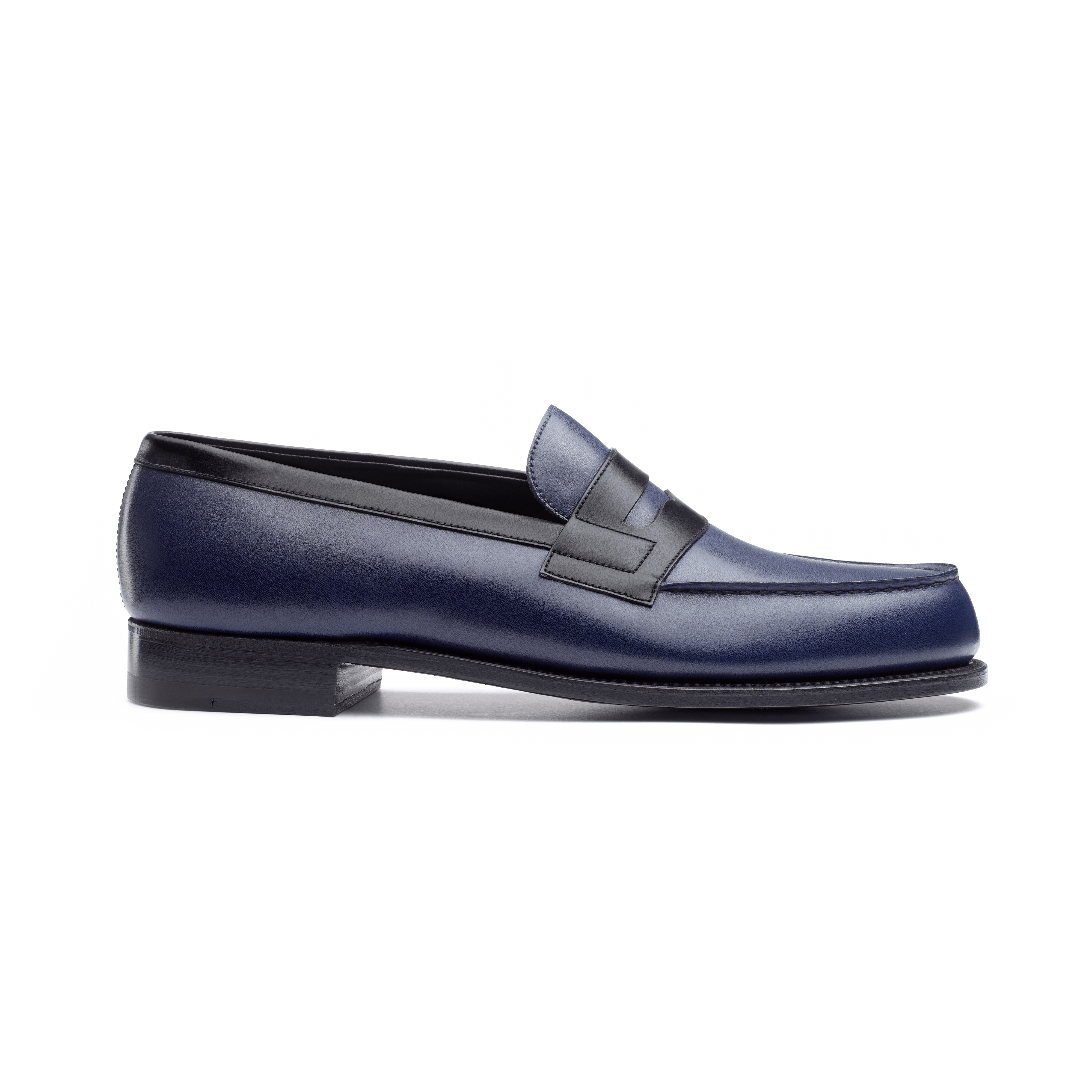 Signature loafer #180 オーシャンブルー&ブラックボックスカーフ Signature loafer #180 オーシャンブルー&ブラックボックスカーフ