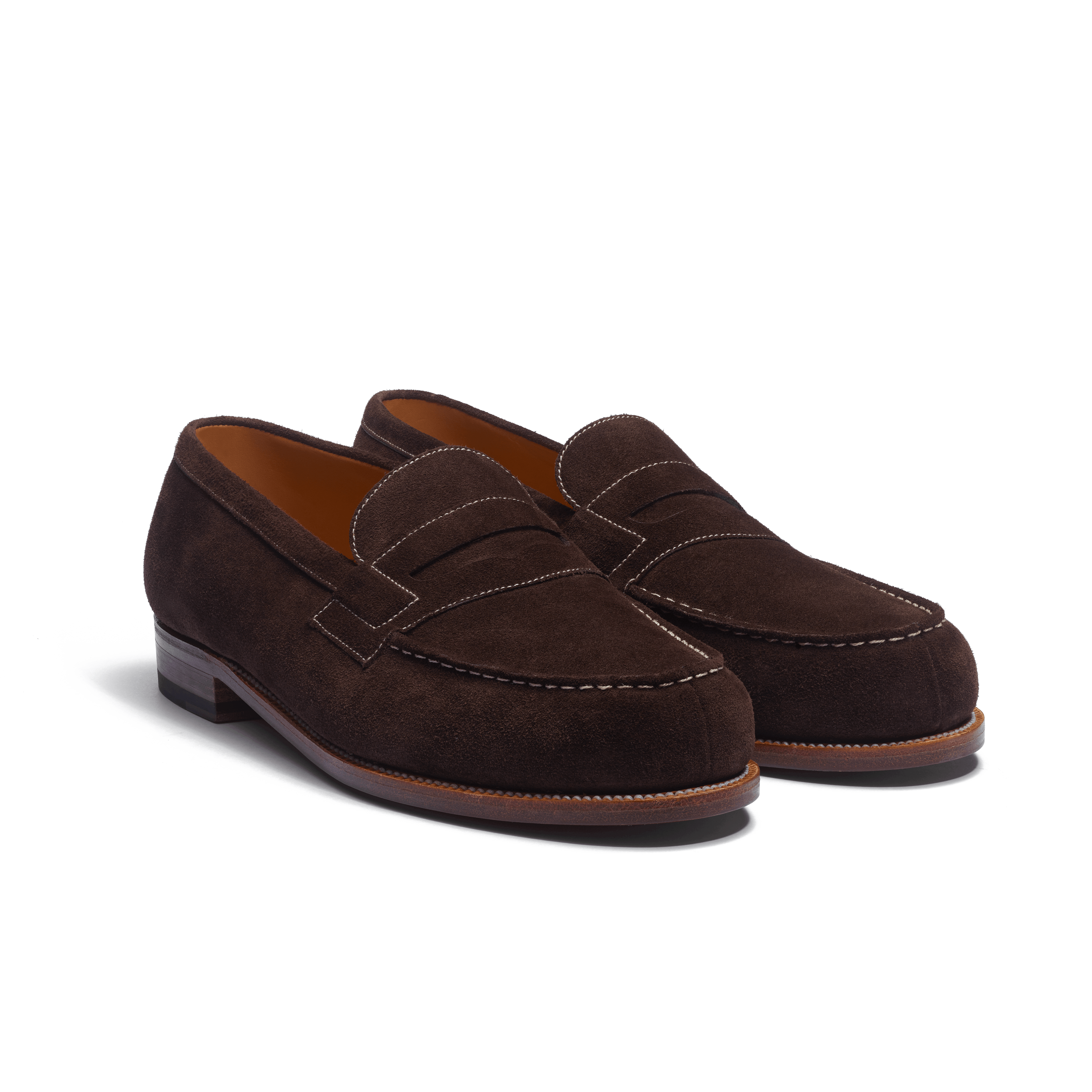 Signature loafer #180 [Men's Chocolate Suede With Contrasted Signature loafer #180 [Men's Chocolate Suede With Contrasted