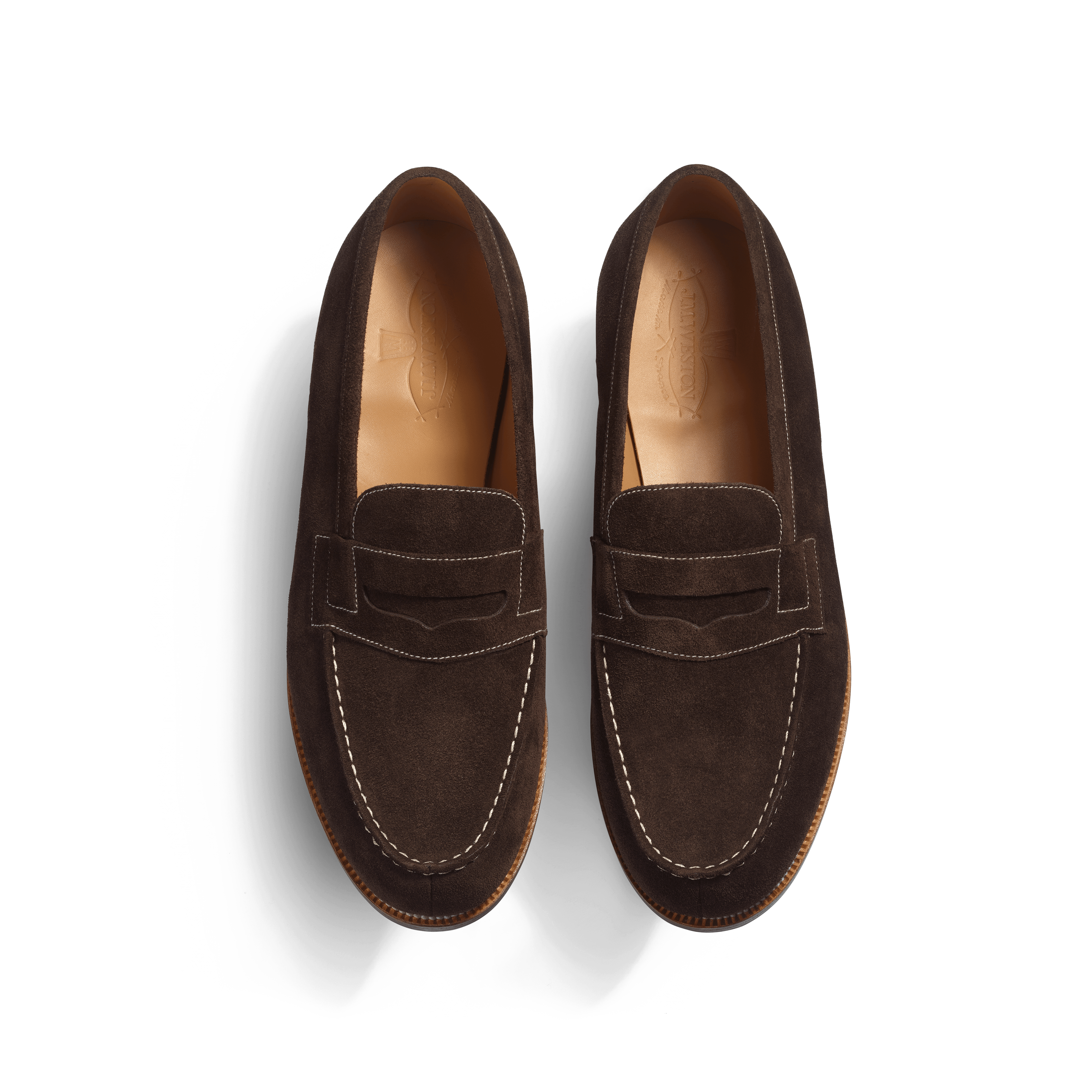 Signature loafer #180 [Men's Chocolate Suede With Contrasted Signature loafer #180 [Men's Chocolate Suede With Contrasted