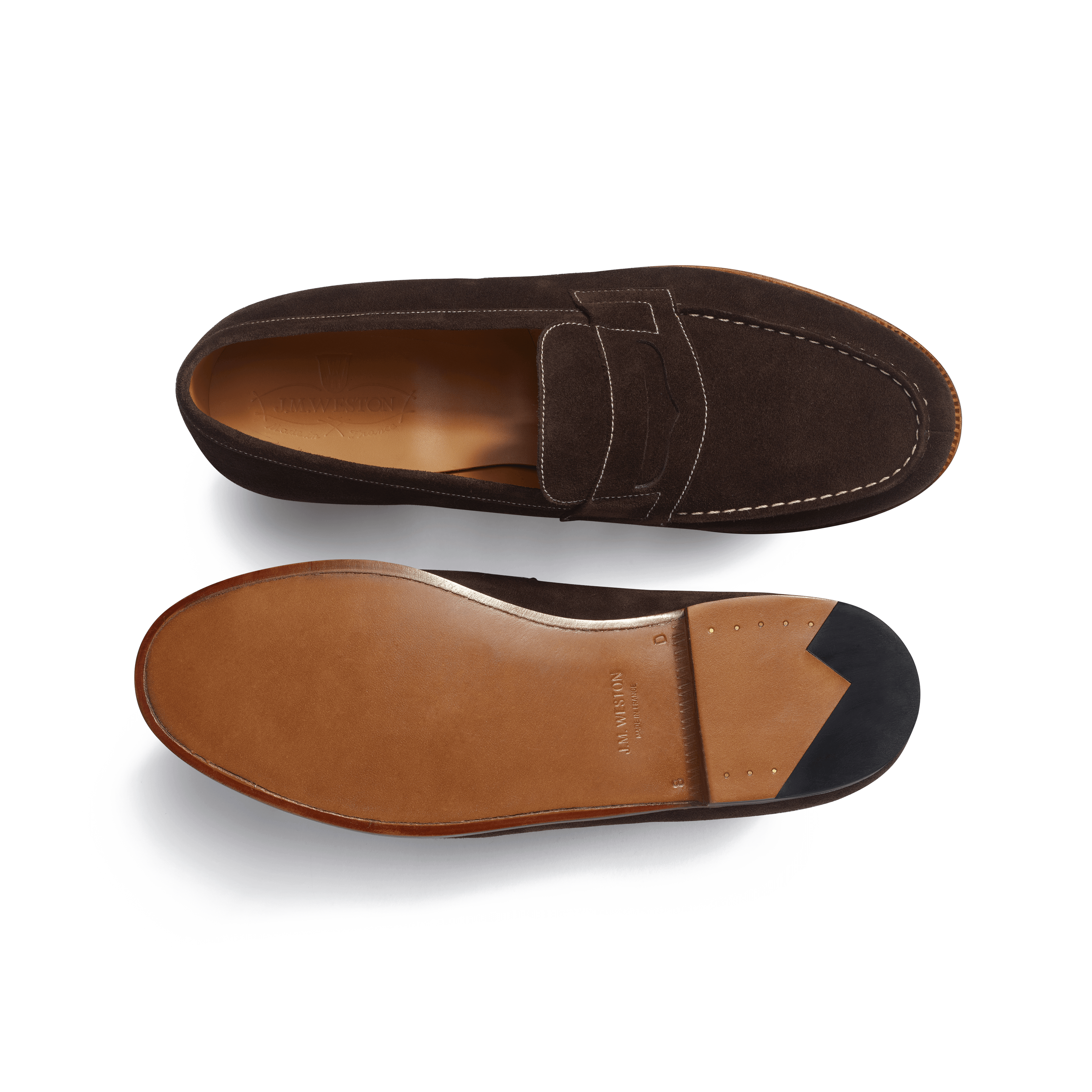 Signature loafer #180 [Men's Chocolate Suede With Contrasted Signature loafer #180 [Men's Chocolate Suede With Contrasted