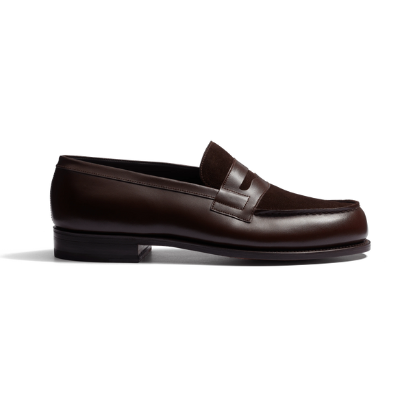 Signature loafer #180 [Men's Dark brown suede calfskin & dark