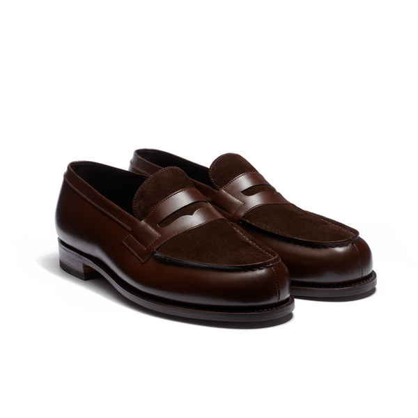 Signature loafer #180 [Men's Dark brown suede calfskin & dark