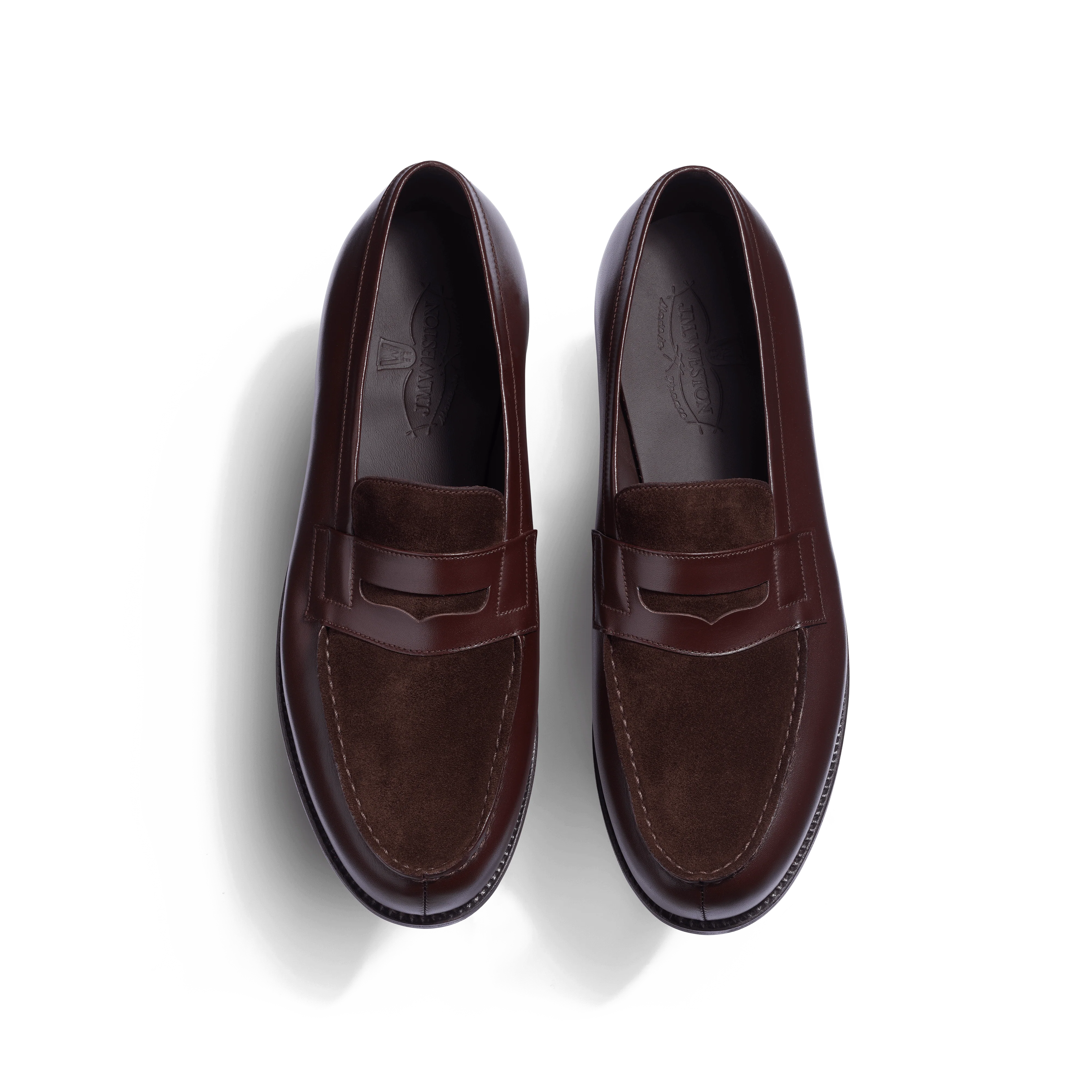 Signature loafer #180 [Men's Dark brown suede calfskin & dark Signature loafer #180 [Men's Dark brown suede calfskin & dark