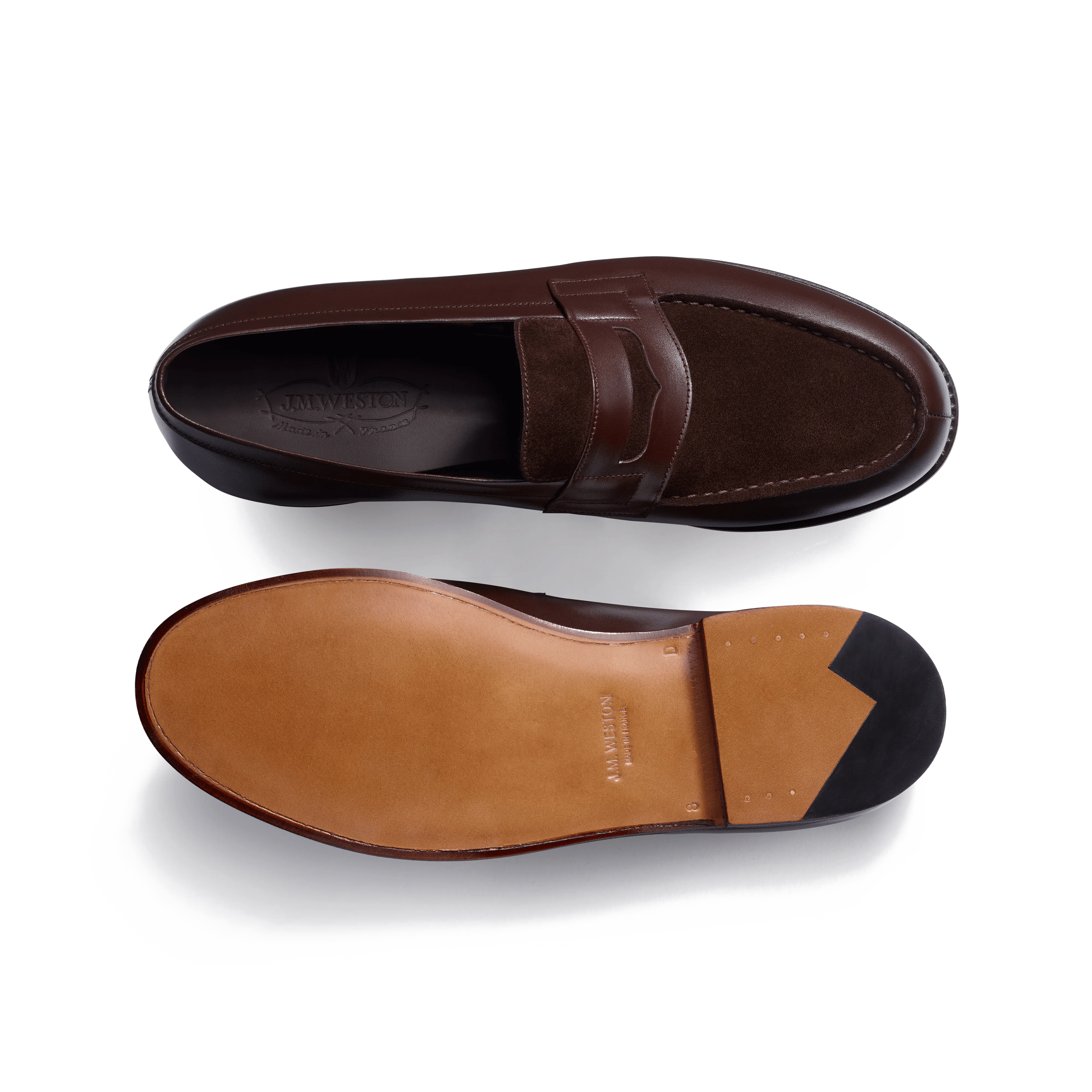 Signature loafer #180 [Men's Dark brown suede calfskin & dark Signature loafer #180 [Men's Dark brown suede calfskin & dark