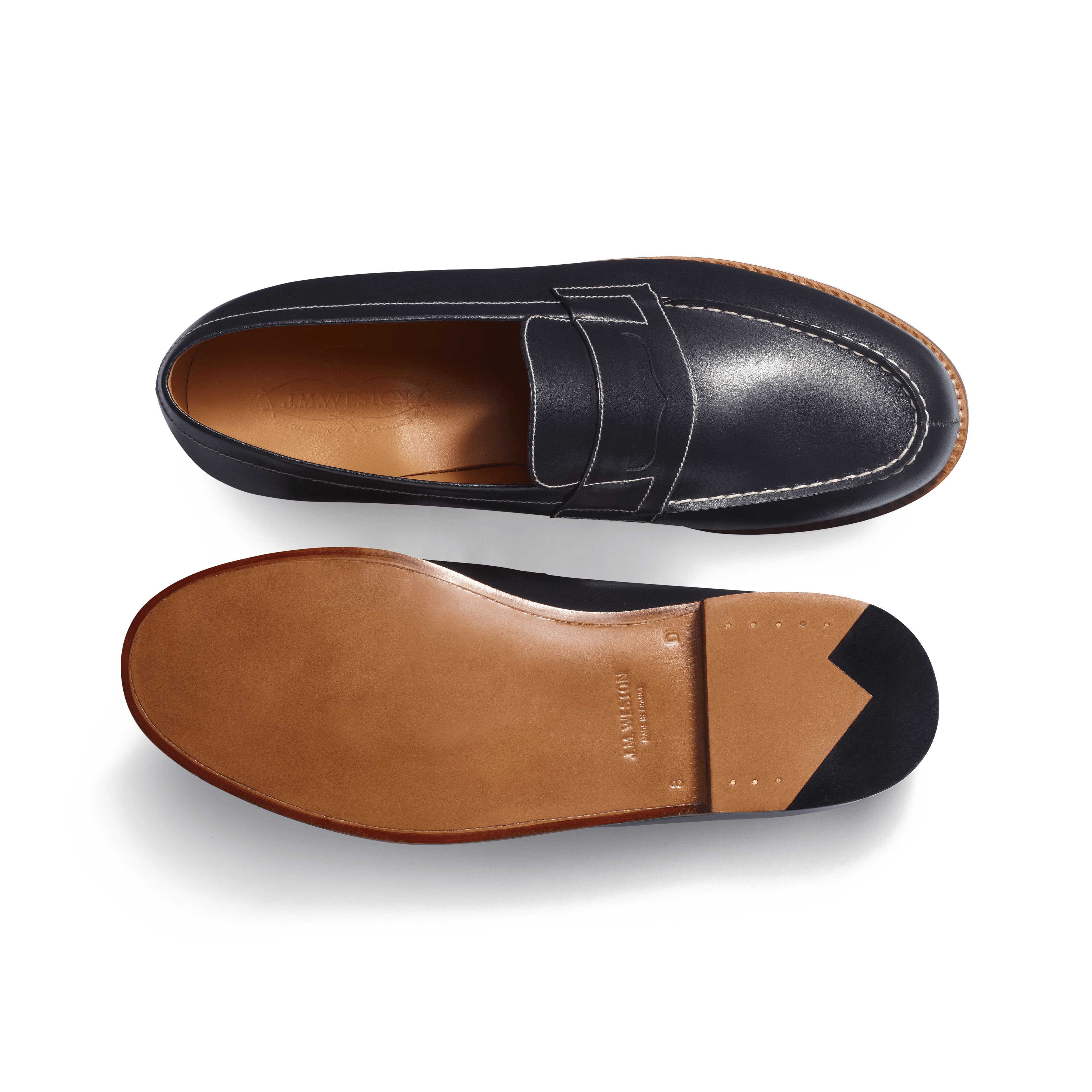 Signature loafer #180 [Men's Navy Boxcalf with contrasted Stiching Signature loafer #180 [Men's Navy Boxcalf with contrasted Stiching