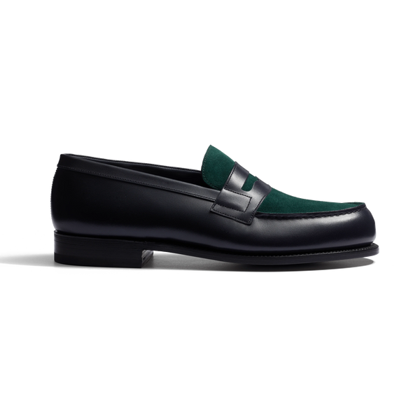 Signature loafer #180 [Men's Dark green suede calfskin & initial