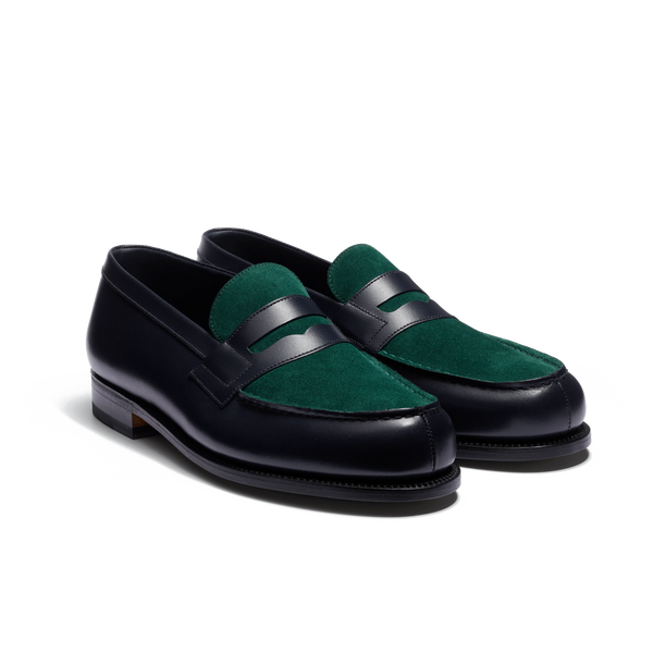 靴 jm weston Signature Loafer 180 8C Signature loafer #180 [Men's Dark green suede calfskin & initial