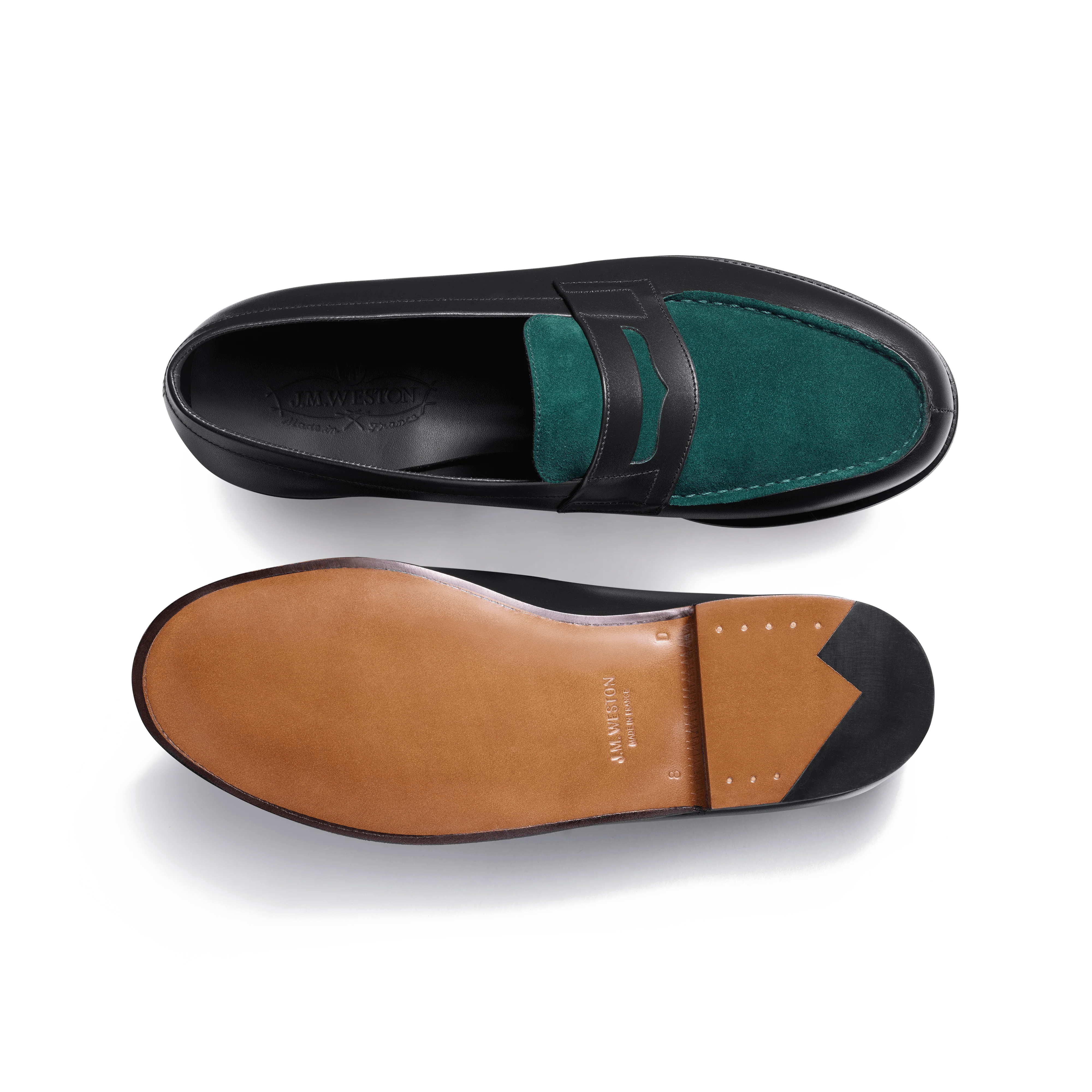 Signature loafer #180 [Men's Dark green suede calfskin & initial Signature loafer #180 [Men's Dark green suede calfskin & initial