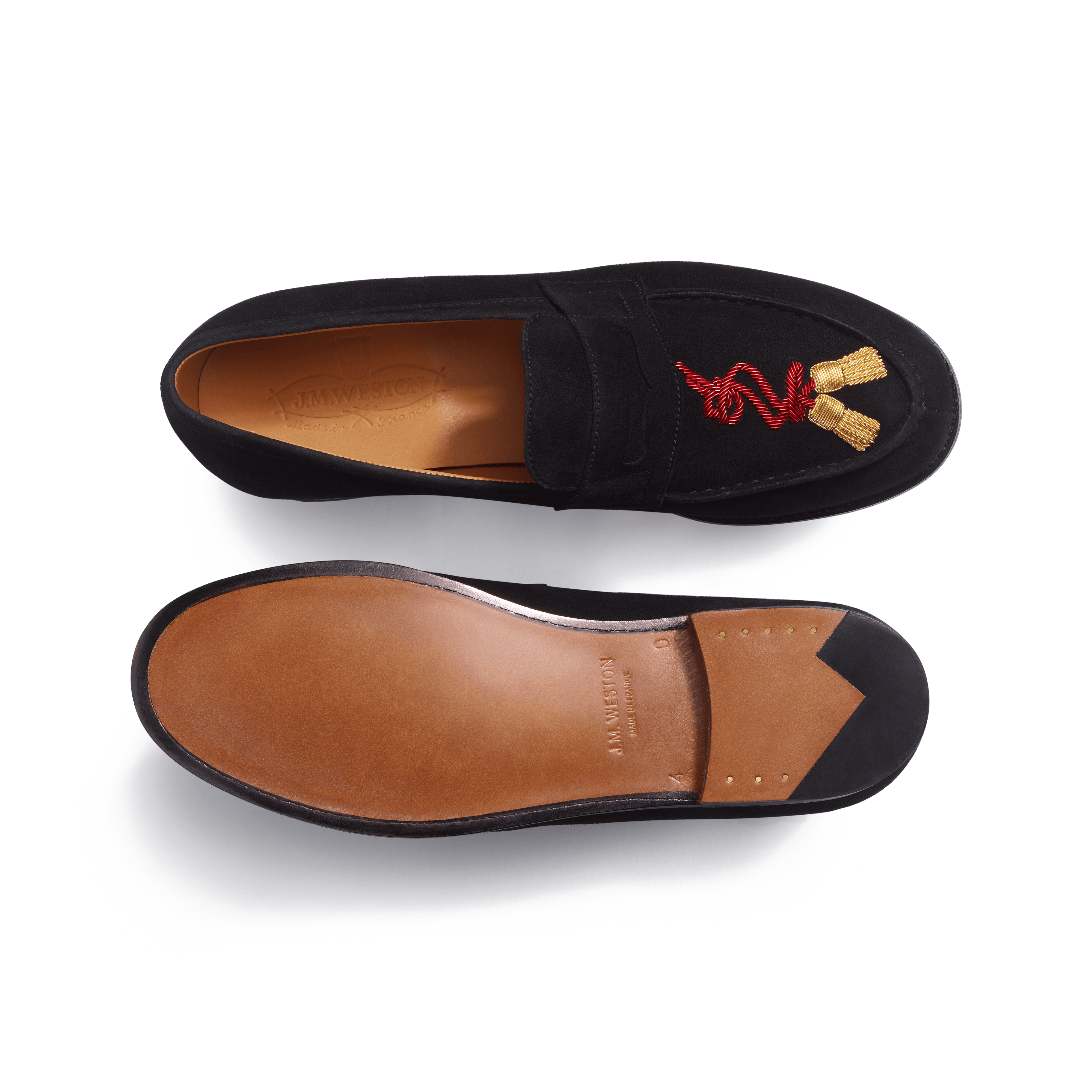 Signature loafer #180 [Women's Black Suede Goatskin and Embroidery Signature loafer #180 [Women's Black Suede Goatskin and Embroidery