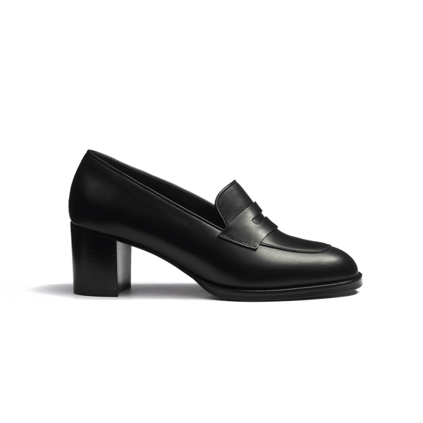 J.M. Weston 黒レザー ローファー フリンジ付き 5.5cm Heeled Loafer [Women's Black Soft Calf] – J.M. WESTON [JP]