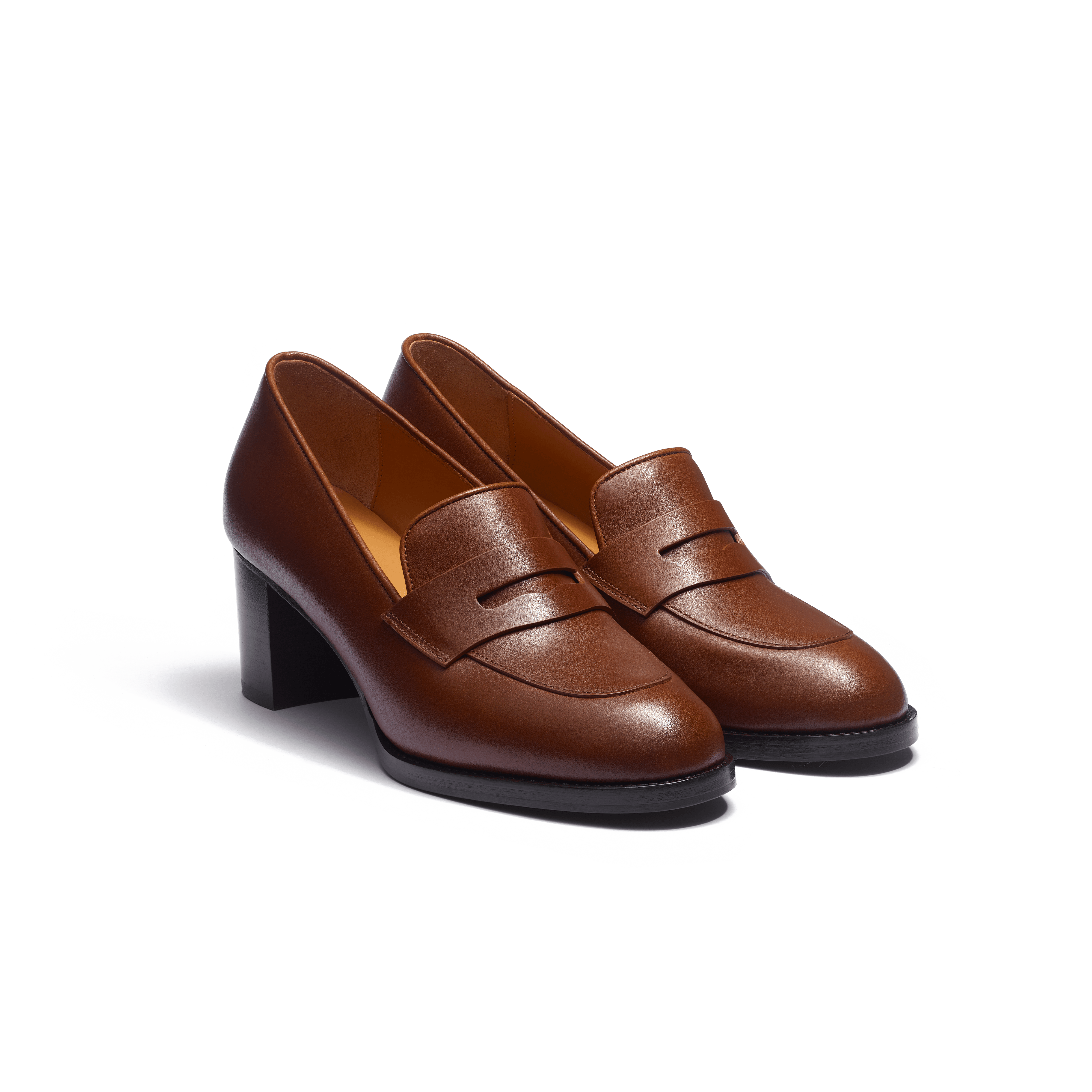 5.5cm Heeled Loafer [Women's Tan Brown Soft Calf] – J.M. WESTON [JP]