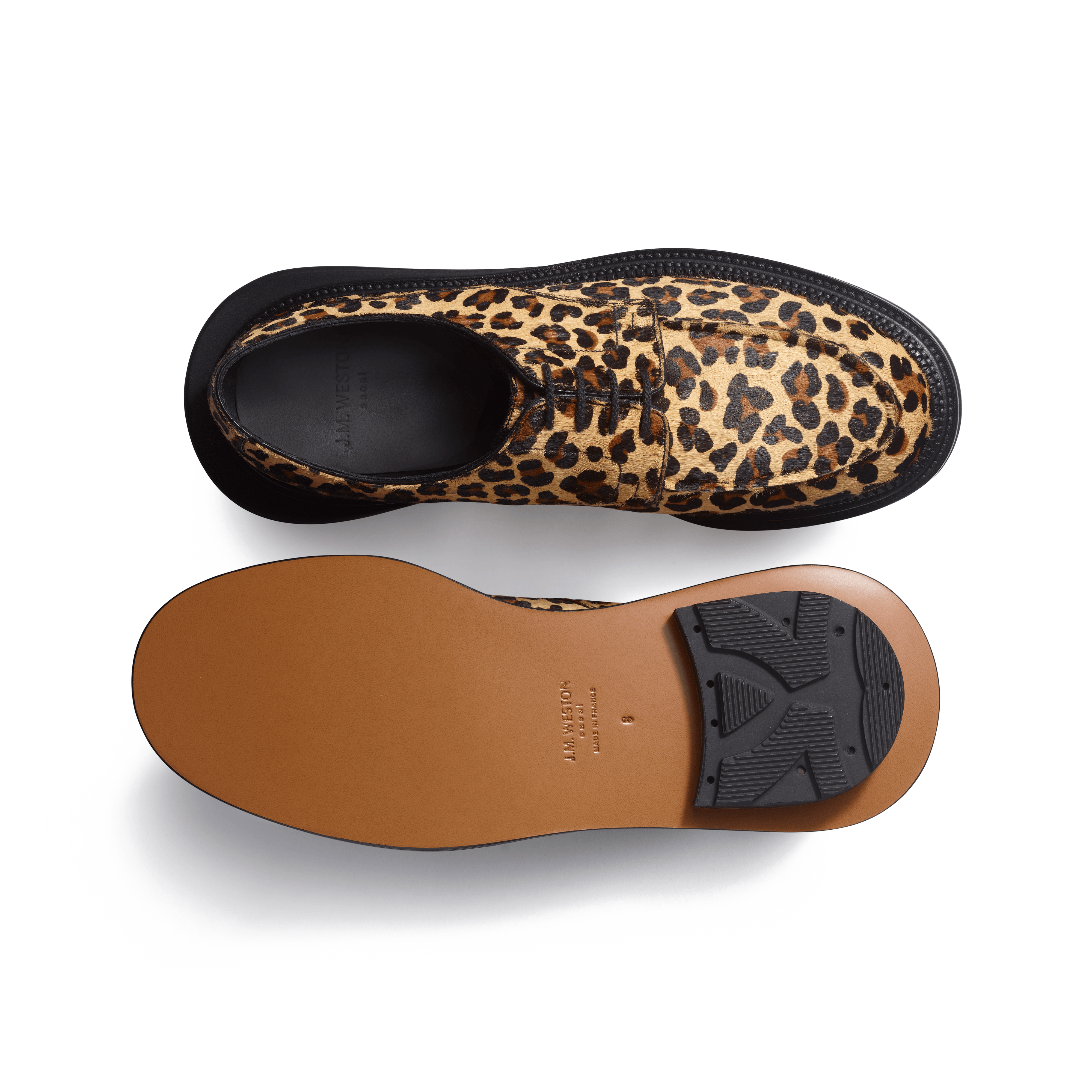 Derby Golf J.M. WESTON x sacai [Calfskin with Leopard pattern Derby Golf J.M. WESTON x sacai [Calfskin with Leopard pattern