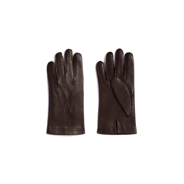 Men's Caractere Gloves [Brown Lambskin with Silk Lining] – J.M.