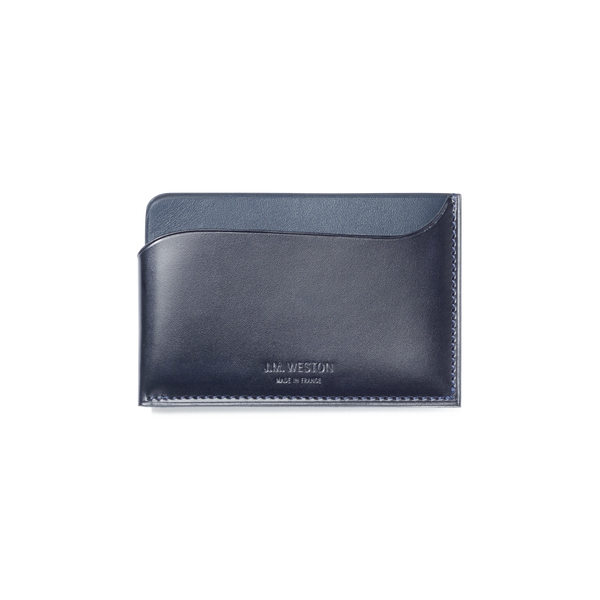 Double You Card Holder [Black & Navy Blue Smooth Calf] – J.M.