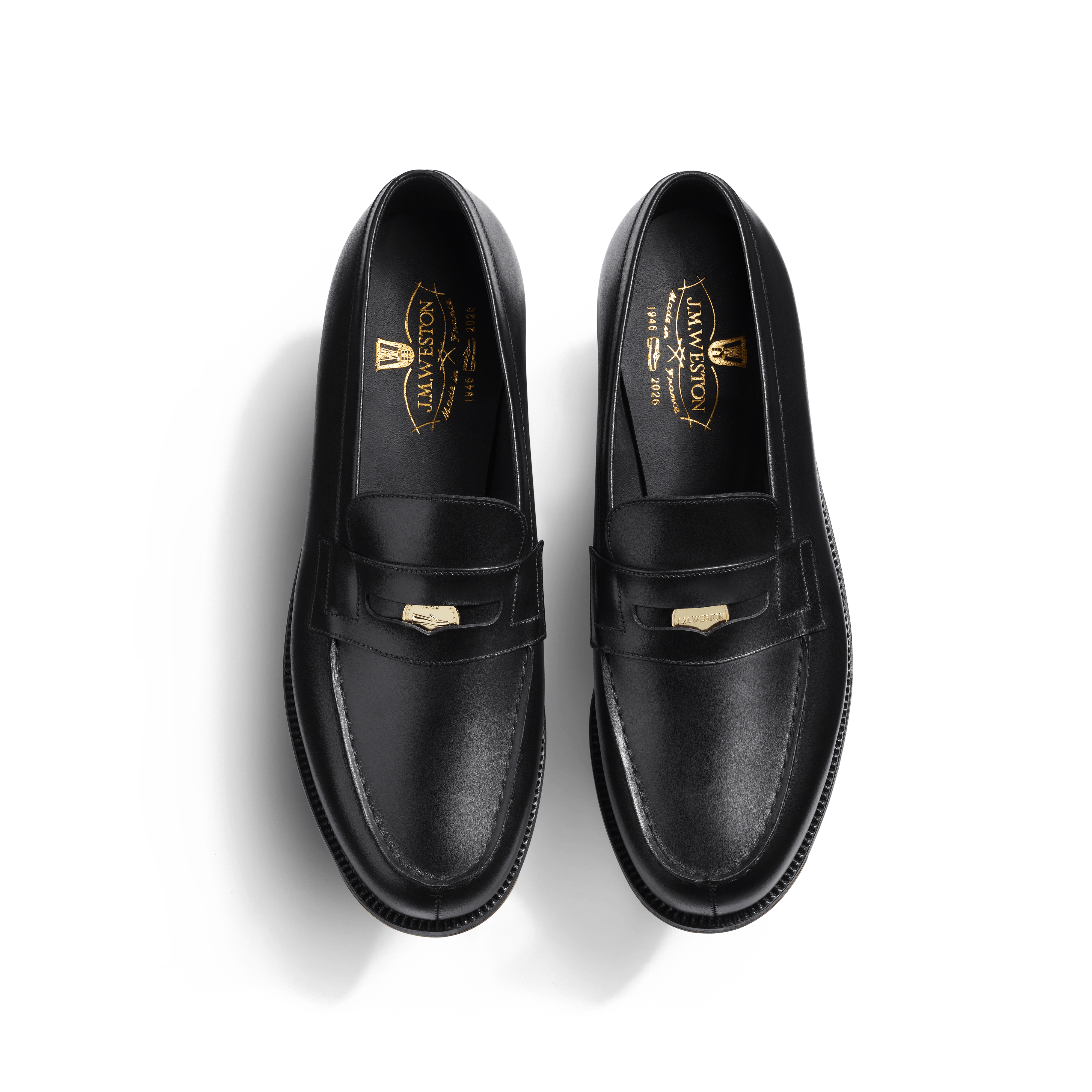 Mocassin 180 Anniversaire homme en cuir veau box noir fini à la