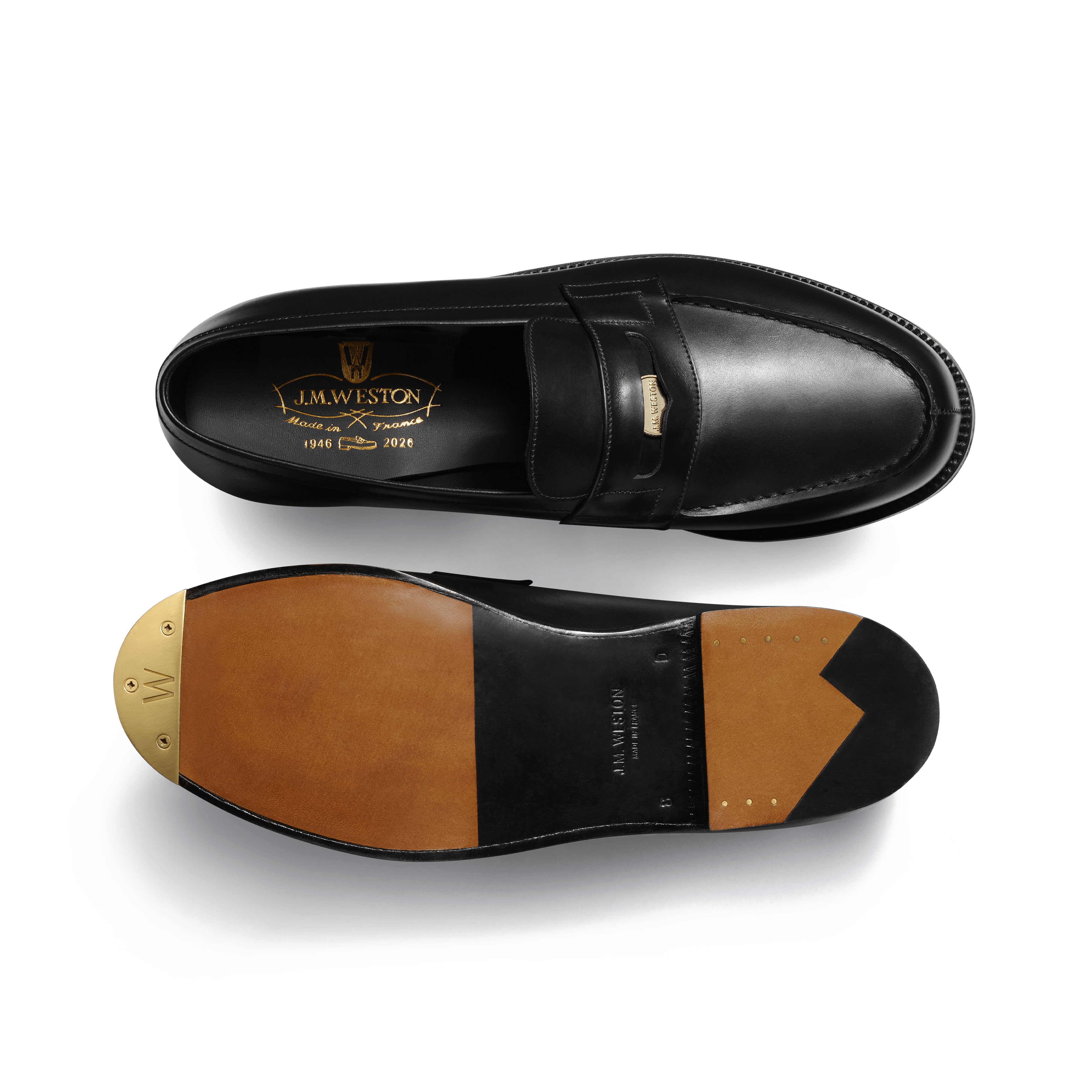 Mocassin 180 Anniversaire homme en cuir veau box noir fini à la