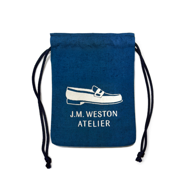 巾着 HAMACHO-MADE ACCESSORY POUCH [Blue Cotton] – J.M. WESTON [JP]