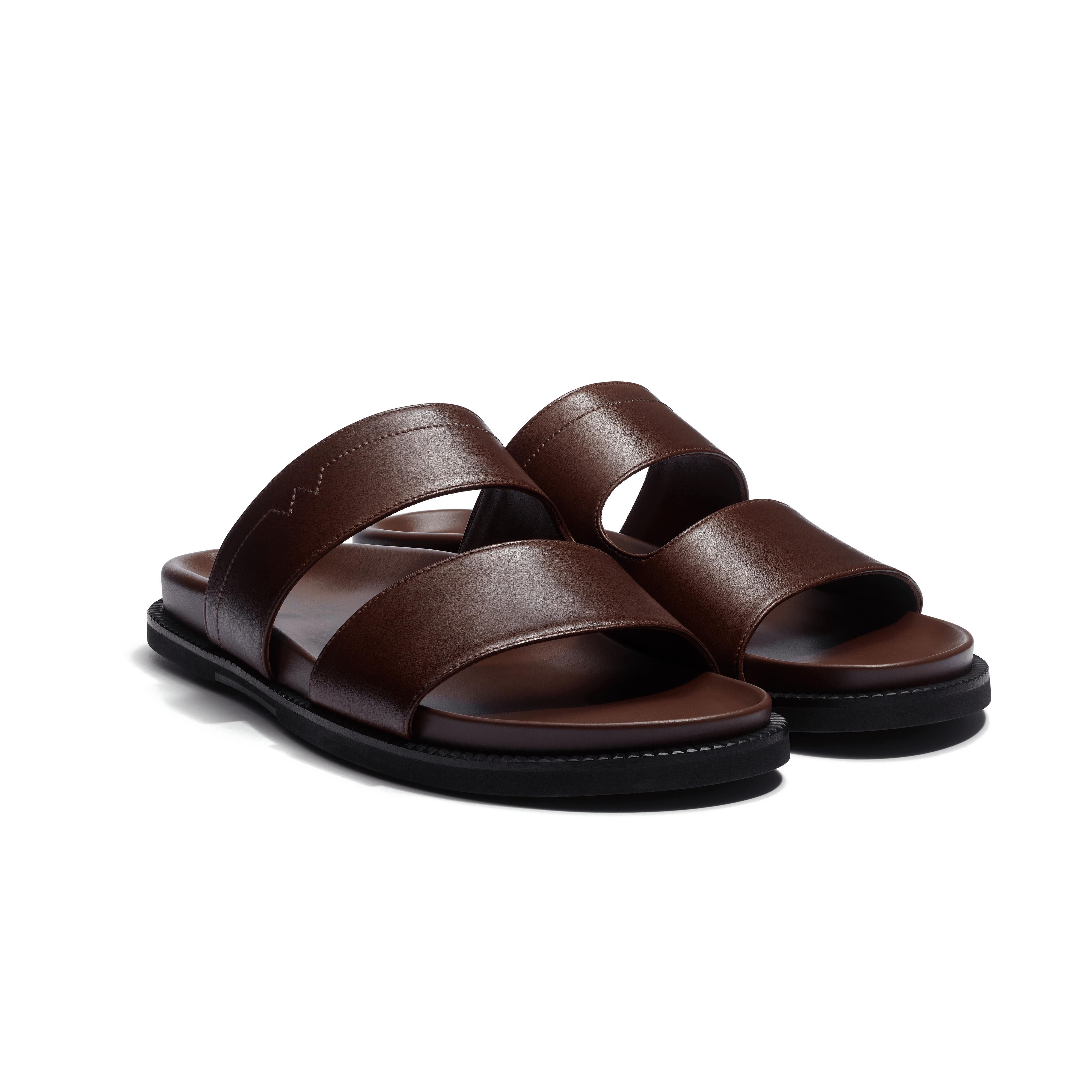 Anatomical Mule Double V [Men's Dark Brown Smooth Calfskin] – J.M.