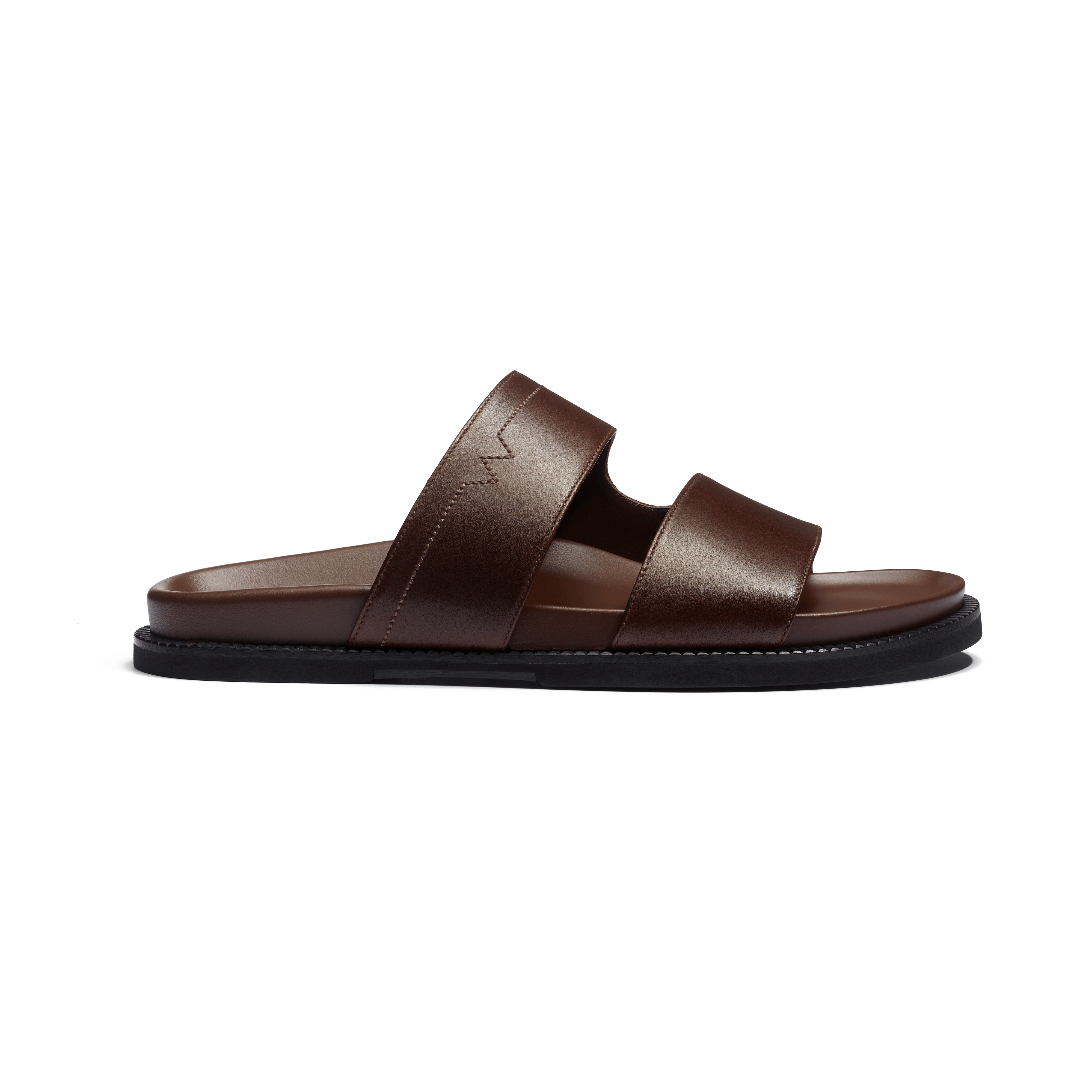 Anatomical Mule Double V [Men's Dark Brown Smooth Calfskin] – J.M.