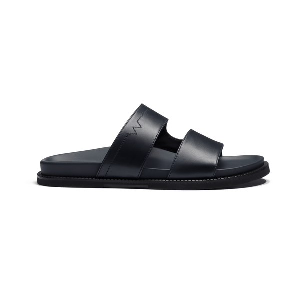 Anatomical Mule Double V [Men's Initial Navy Smooth Calfskin