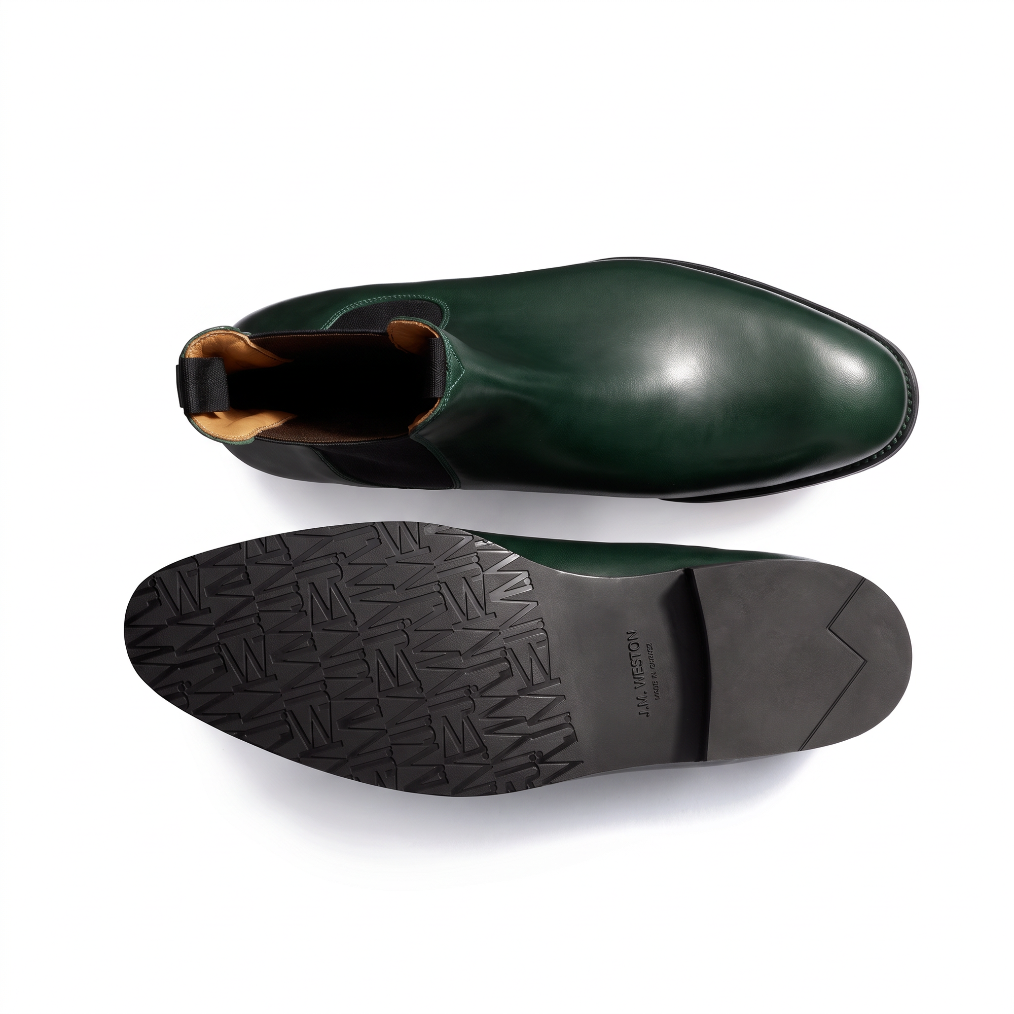 Chelsea Boot Rubber Sole ハンターグリーンボックスカーフ|J.M. Chelsea Boot Rubber Sole ハンターグリーンボックスカーフ|J.M.